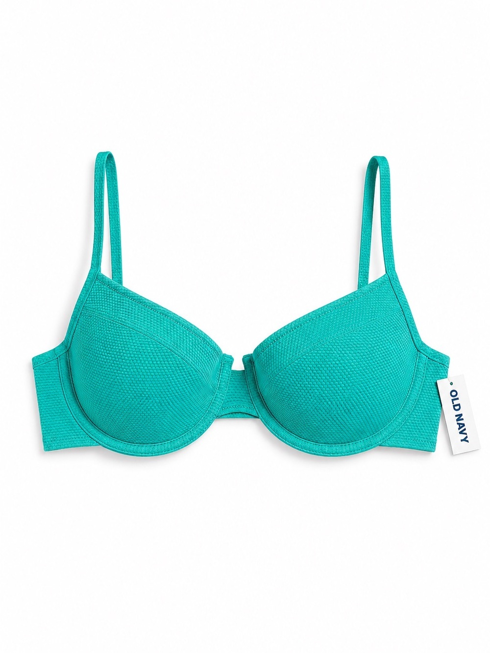 💦 OLD NAVY NWT Textured Underwire Bikini Top Aqua Teal Green Sz Large